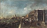Famous Salute Paintings - View of the Molo towards the Santa Maria della Salute